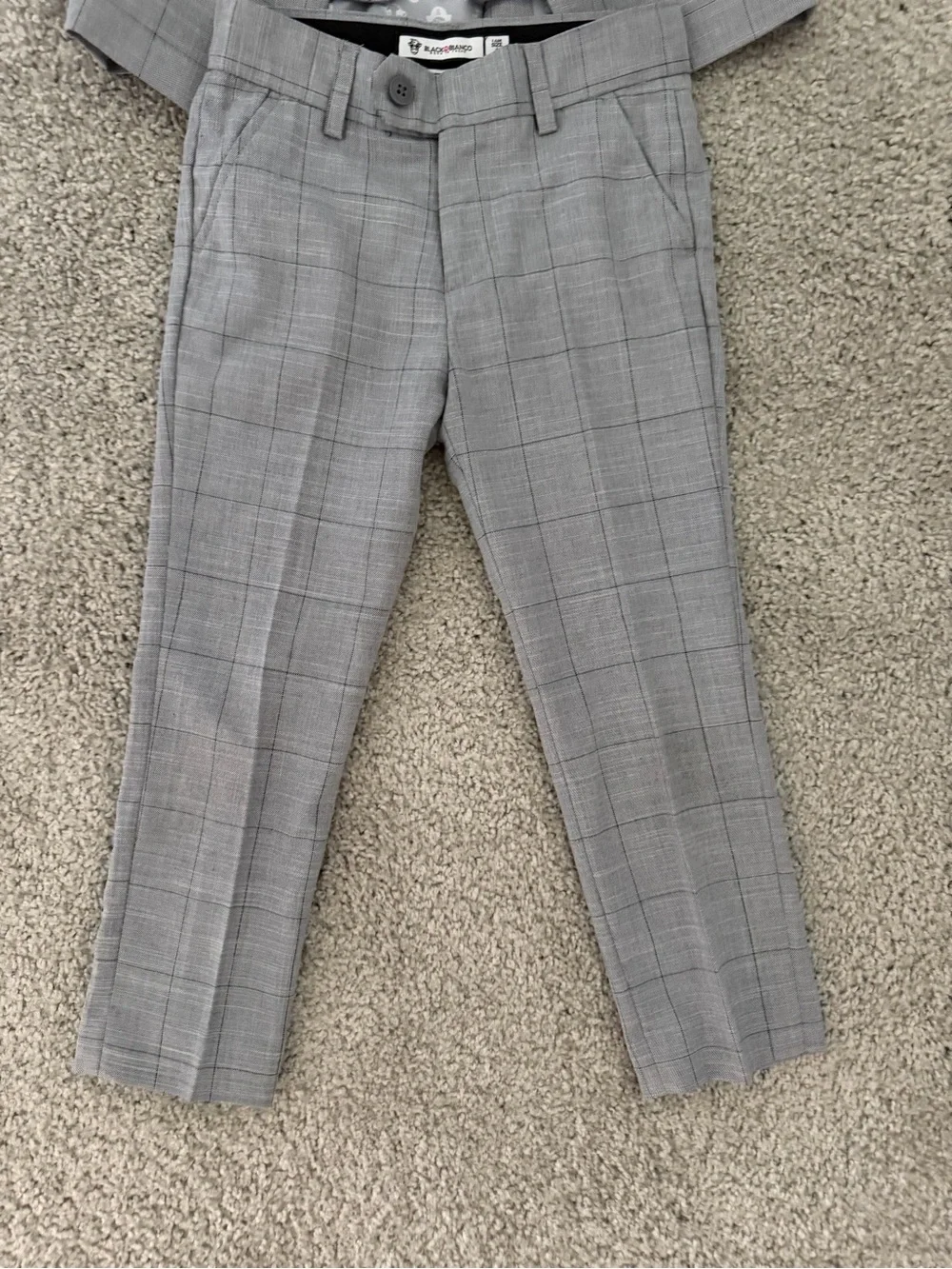 Boys' Gray Plaid 3-Piece Suit - Classic Tailored Style